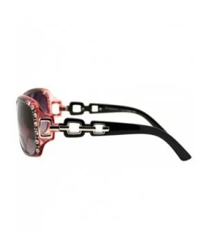 Womens Bifocal Lens Sunglasses Oversized Square Rhinestone Frame - Pink - CZ18IEWOMEO $6.61 Square