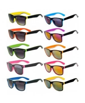 Stylish Vintage 2 Tone Sunglasses 10 Pairs - Smoke Lens Mirror Lens - CZ122F0ORFN $25.86 Wayfarer