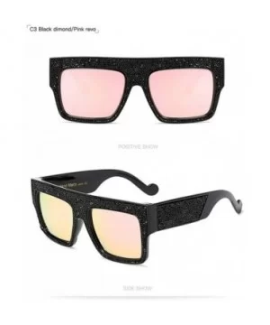 Fashion Reinestone Sunglasses Women Brand Designer Vintage Men Crystal 997254Y - Black Pink - CH184XU060E $8.00 Rimless