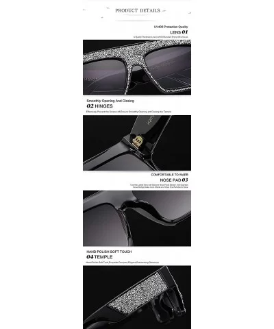 Fashion Reinestone Sunglasses Women Brand Designer Vintage Men Crystal 997254Y - Black Pink - CH184XU060E $8.00 Rimless