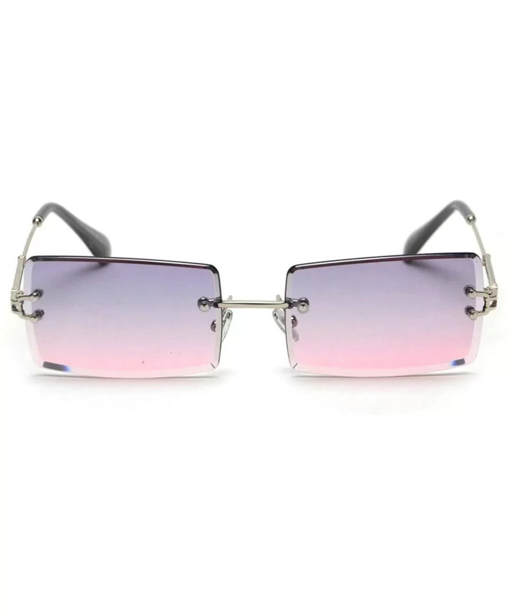 Women Men Summer Black Red Pink Small Rectangular Sun glasses For women UV400 - Gray Pink - CB18W8Z6O77 $23.05 Rectangular