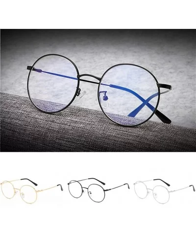 Classic Vintage Round Frame Shade Sunglasses Anti Ultraviolet Eyes Glasses - Gold - CP196OMUKXA $6.50 Round