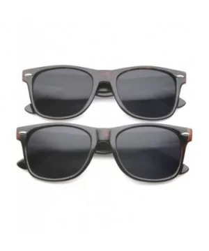 Retro Wide Arm Neutral Colored Lens Horn Rimmed Sunglasses 55mm - 2 Pack - Shiny Tortoise - CU12N2NOY1G $14.56 Wayfarer