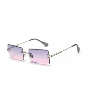 Women Men Summer Black Red Pink Small Rectangular Sun glasses For women UV400 - Gray Pink - CB18W8Z6O77 $23.05 Rectangular