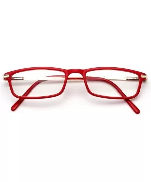 Ultra Light Weight Spring Temple Fashion Clear Lens Glasses - Red - CW11AHWZIZ9 $10.60 Square