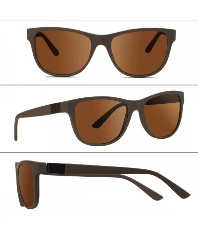 Polarized Sport Sunglasses for Men TR90 Frame Retro Driving Fishing Sun Glasses - Brown - CG1948I5OOC $9.36 Sport