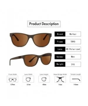 Polarized Sport Sunglasses for Men TR90 Frame Retro Driving Fishing Sun Glasses - Brown - CG1948I5OOC $9.36 Sport