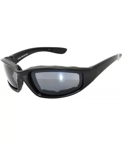 12 Wholesale Motorcycle Black Padded Foam Sport Glasses Colored Lens Sunglasses - 12-moto-black-smoke - CE18DCGLKTQ $26.24 Sport