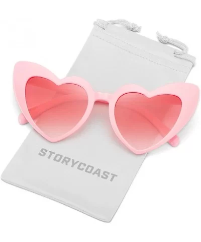 Heart-Shaped Sunglasses Women Vintage Black Pink Red Heart Shape Sun Glasses - C4 - CM189NNSXTR $8.40 Aviator