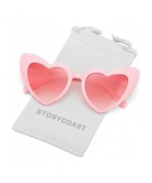 Heart-Shaped Sunglasses Women Vintage Black Pink Red Heart Shape Sun Glasses - C4 - CM189NNSXTR $8.40 Aviator