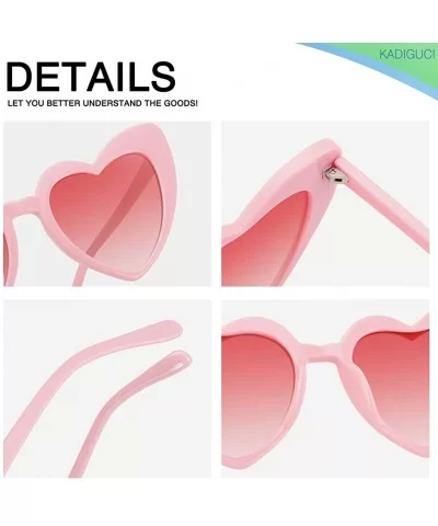 Heart-Shaped Sunglasses Women Vintage Black Pink Red Heart Shape Sun Glasses - C4 - CM189NNSXTR $8.40 Aviator