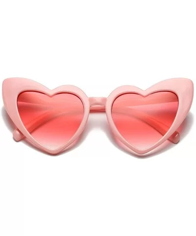 Heart-Shaped Sunglasses Women Vintage Black Pink Red Heart Shape Sun Glasses - C4 - CM189NNSXTR $8.40 Aviator