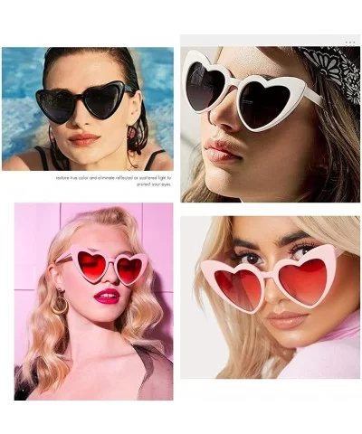 Heart-Shaped Sunglasses Women Vintage Black Pink Red Heart Shape Sun Glasses - C4 - CM189NNSXTR $8.40 Aviator