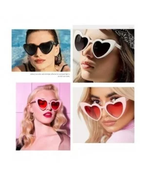 Heart-Shaped Sunglasses Women Vintage Black Pink Red Heart Shape Sun Glasses - C4 - CM189NNSXTR $8.40 Aviator