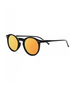 Unisex Sunglasses Lens Vintage Round Retro Frame Durable Fashion Design - Black Frame/ Mirrored Orange Lens - CX18G8KSG93 $6....