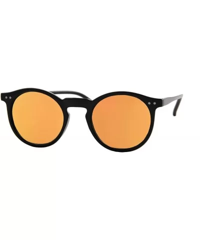 Unisex Sunglasses Lens Vintage Round Retro Frame Durable Fashion Design - Black Frame/ Mirrored Orange Lens - CX18G8KSG93 $6....