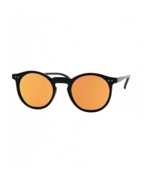 Unisex Sunglasses Lens Vintage Round Retro Frame Durable Fashion Design - Black Frame/ Mirrored Orange Lens - CX18G8KSG93 $6....