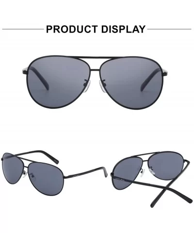 Military Style Classic Aviator Sunglasses for Men Large Metal Frame UV 400 Protection - CJ18UYW0L67 $7.47 Aviator