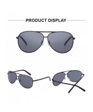 Military Style Classic Aviator Sunglasses for Men Large Metal Frame UV 400 Protection - CJ18UYW0L67 $7.47 Aviator