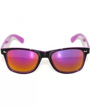 Retro Vintage Two - Tone Sunglasses Mirror and Smoke Lens Yellow - Blue - Pink OWL - Purple-black- Gold Lens - CI11NOT20ZJ $4...