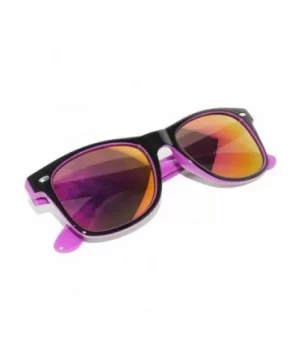 Retro Vintage Two - Tone Sunglasses Mirror and Smoke Lens Yellow - Blue - Pink OWL - Purple-black- Gold Lens - CI11NOT20ZJ $4...