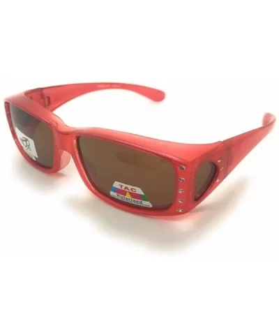 Fit Over Sunglasses For Women - Polarized Fitover Sunglasses - Red - CS18GLZ8KII $7.45 Oval