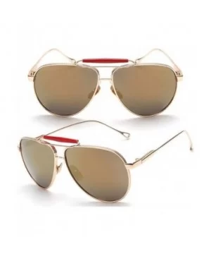 Unisex Cat Eye Hollow Metal Frame Sunglasses Retro Style Anti-UV Goggles Eyewear - Gold Frame/Gold - CG12KCVBZ0H $6.40 Goggle