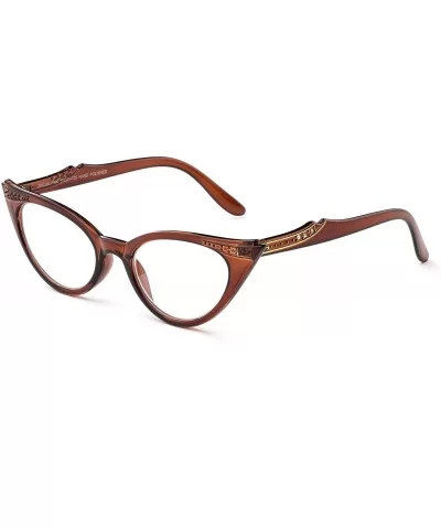 "Eye" Cateye Modern Design Fashion Clear Lens Glasses - Brown - CR12L9ZOGL5 $6.59 Square