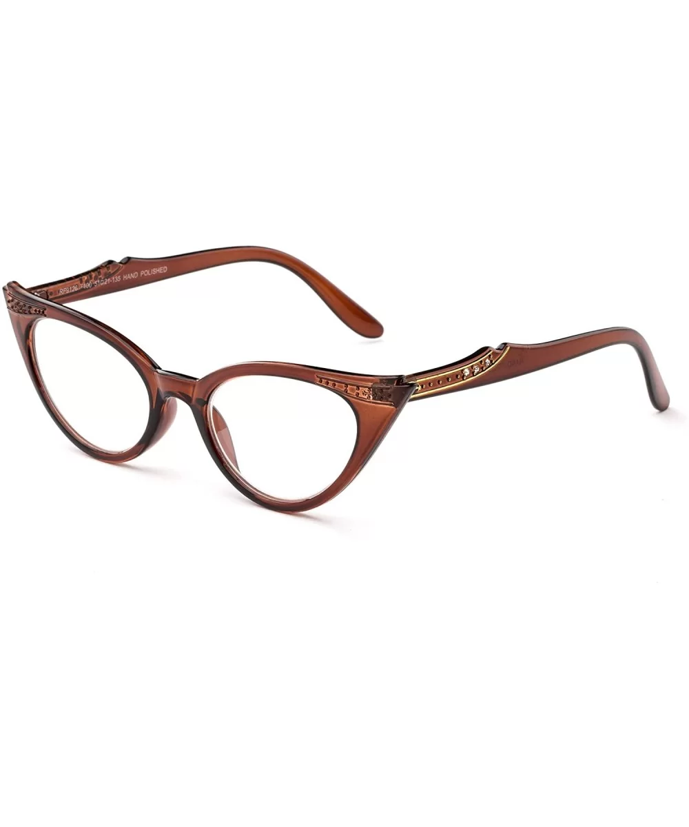 "Eye" Cateye Modern Design Fashion Clear Lens Glasses - Brown - CR12L9ZOGL5 $6.59 Square