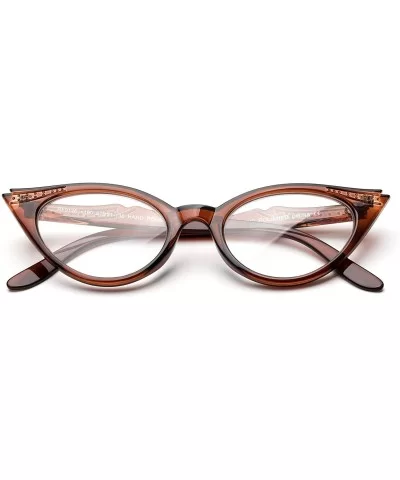 "Eye" Cateye Modern Design Fashion Clear Lens Glasses - Brown - CR12L9ZOGL5 $6.59 Square