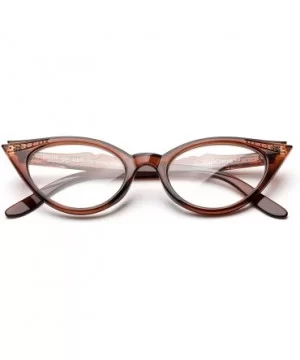 "Eye" Cateye Modern Design Fashion Clear Lens Glasses - Brown - CR12L9ZOGL5 $6.59 Square