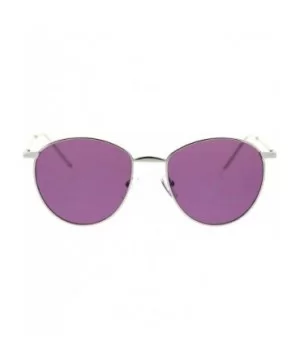 Metal Rim Dad Shade Hippie Round Sunglasses - Silver Purple - CN18SMOLDUN $11.88 Round