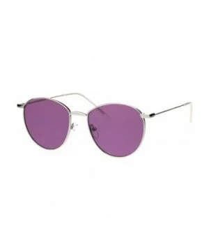 Metal Rim Dad Shade Hippie Round Sunglasses - Silver Purple - CN18SMOLDUN $11.88 Round