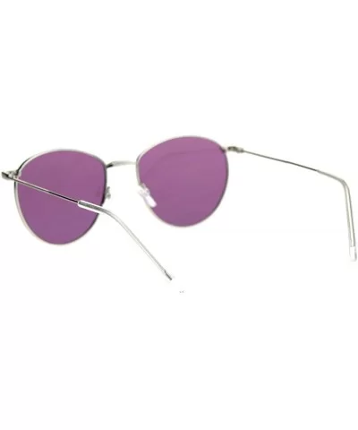 Metal Rim Dad Shade Hippie Round Sunglasses - Silver Purple - CN18SMOLDUN $11.88 Round