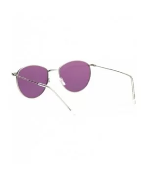 Metal Rim Dad Shade Hippie Round Sunglasses - Silver Purple - CN18SMOLDUN $11.88 Round