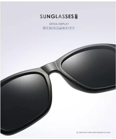 Fashion Driving Sunglasses for Men Polarized Brand Sun Glasses women classic - Black/Blue - C4185393MKM $5.96 Square