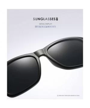 Fashion Driving Sunglasses for Men Polarized Brand Sun Glasses women classic - Black/Blue - C4185393MKM $5.96 Square