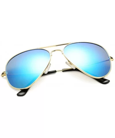 Polarized Aviator Sunglasses for Men Women Classes Metal Frame Mirror UV400 Sun Glasses - CM19467Q9WO $9.35 Round