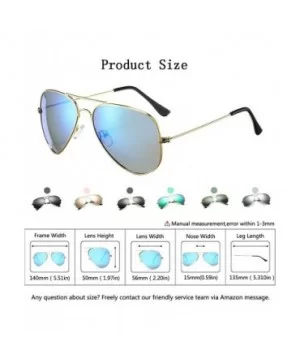 Polarized Aviator Sunglasses for Men Women Classes Metal Frame Mirror UV400 Sun Glasses - CM19467Q9WO $9.35 Round