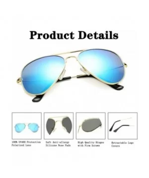 Polarized Aviator Sunglasses for Men Women Classes Metal Frame Mirror UV400 Sun Glasses - CM19467Q9WO $9.35 Round