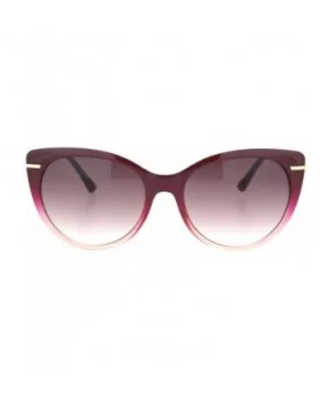 Womens Classy Elegant Plastic Designer Fashion Cat Eye Sunglasses - Burgundy Peach Smoke - C018OGEKWI7 $7.79 Cat Eye