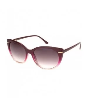 Womens Classy Elegant Plastic Designer Fashion Cat Eye Sunglasses - Burgundy Peach Smoke - C018OGEKWI7 $7.79 Cat Eye