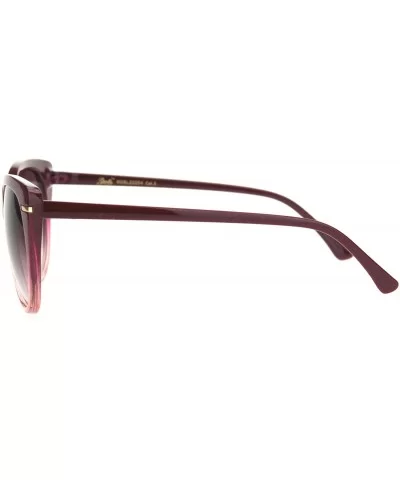 Womens Classy Elegant Plastic Designer Fashion Cat Eye Sunglasses - Burgundy Peach Smoke - C018OGEKWI7 $7.79 Cat Eye