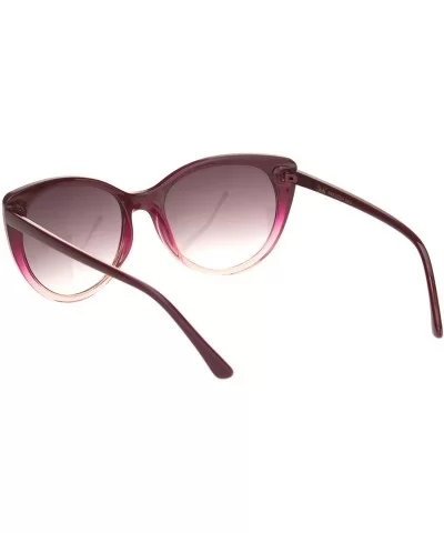 Womens Classy Elegant Plastic Designer Fashion Cat Eye Sunglasses - Burgundy Peach Smoke - C018OGEKWI7 $7.79 Cat Eye