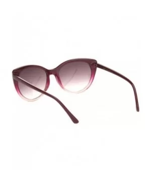 Womens Classy Elegant Plastic Designer Fashion Cat Eye Sunglasses - Burgundy Peach Smoke - C018OGEKWI7 $7.79 Cat Eye