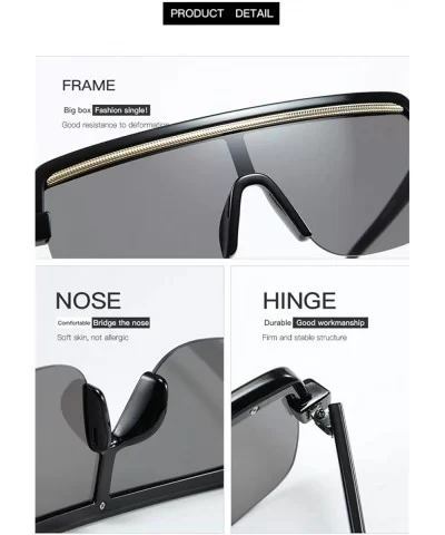 Women Fashion Oversize Big Square Frame Vintage Retro Polarized Sunglasses for Female Shades UV400 8077 - CE18ZA6M8LM $7.43 O...