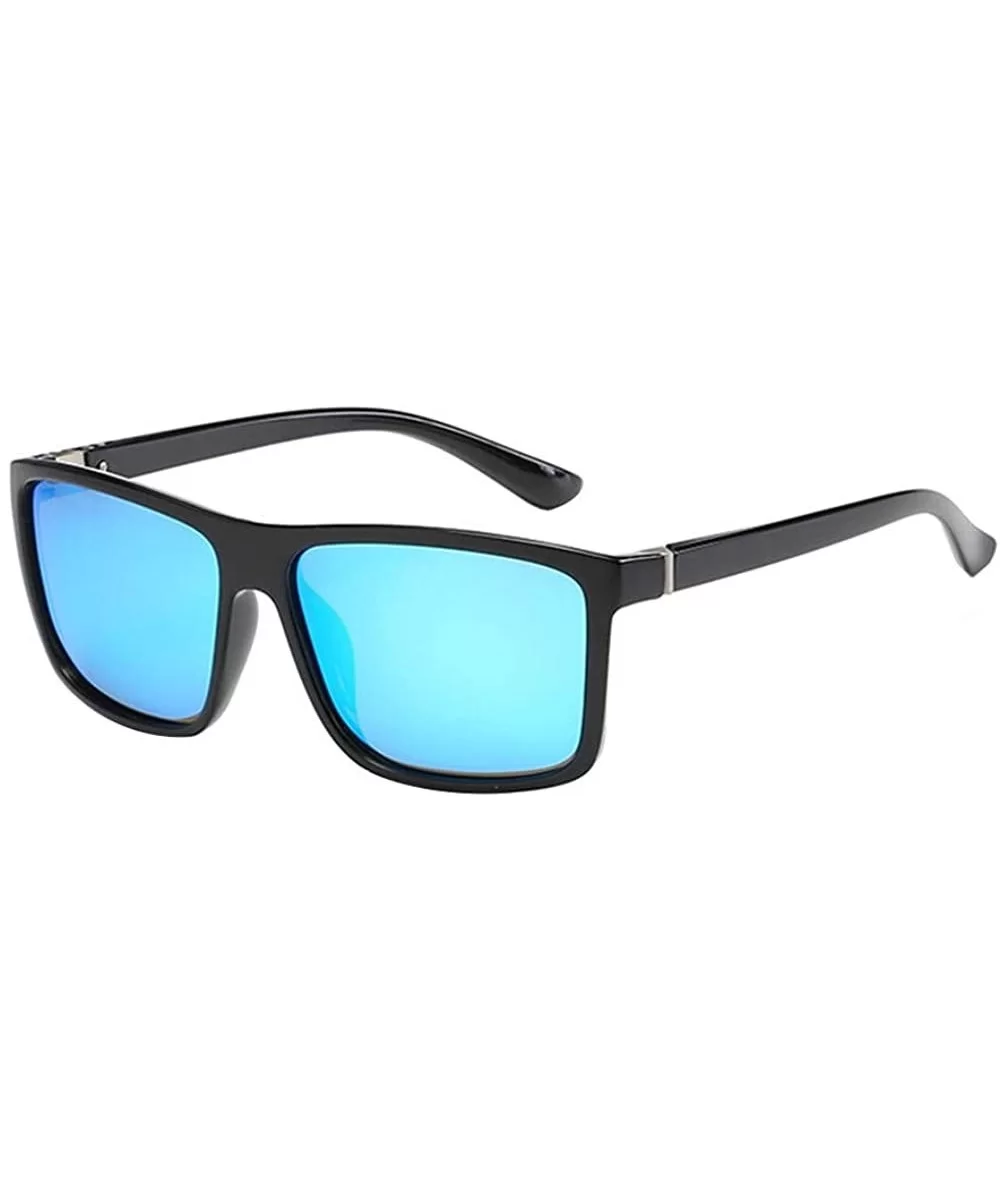 Men's Polarized Sunglasses Classic Box Sunglasses Men's Sunglasses - Bule - CE18SCWQLCU $6.37 Square