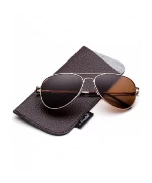 Polarized Aviator Sunglasses Mirrored Lens Classic Aviator Polarized Sunglasses Small - Gold/Brown - CJ18I64TQ5W $6.49 Aviator