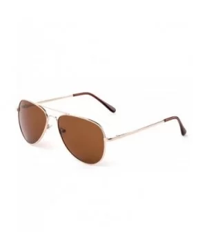 Polarized Aviator Sunglasses Mirrored Lens Classic Aviator Polarized Sunglasses Small - Gold/Brown - CJ18I64TQ5W $6.49 Aviator