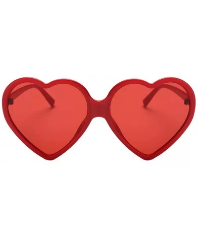 Women's Sunglasses-Vintage Heart-shaped Frame Sunglasses Stylish UV yewear - Red - C318EMSSTHG $6.12 Oversized